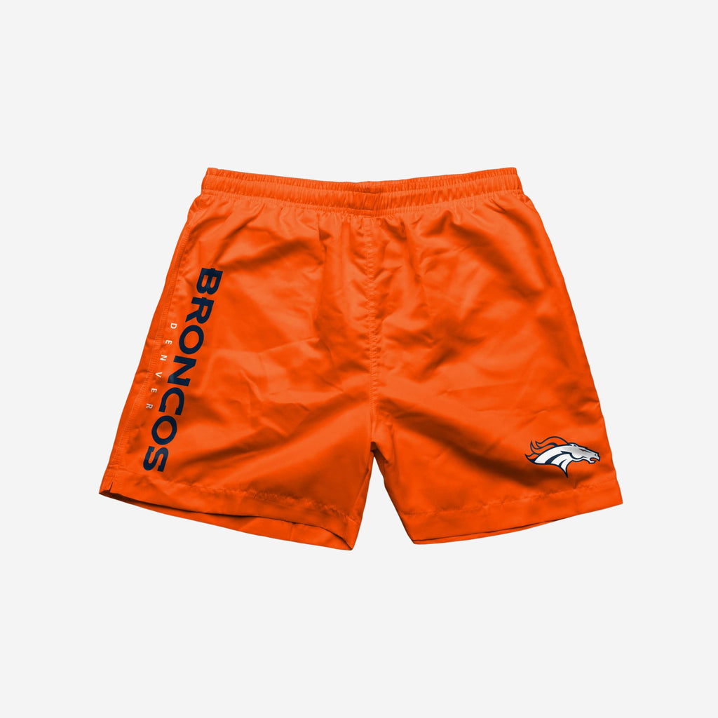 FOCO Denver Broncos Solid Wordmark Swimming Trunks Blue M 4