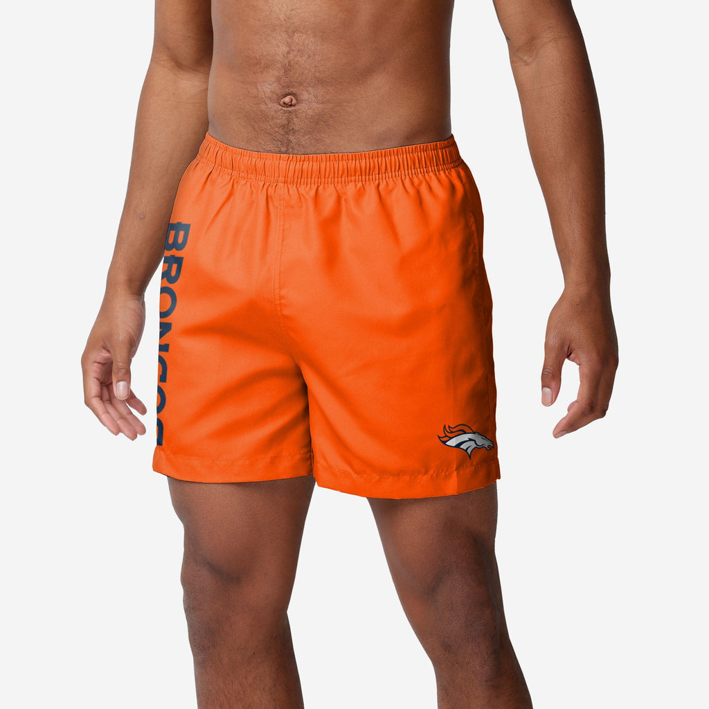 FOCO Denver Broncos Solid Wordmark Swimming Trunks Blue M 2