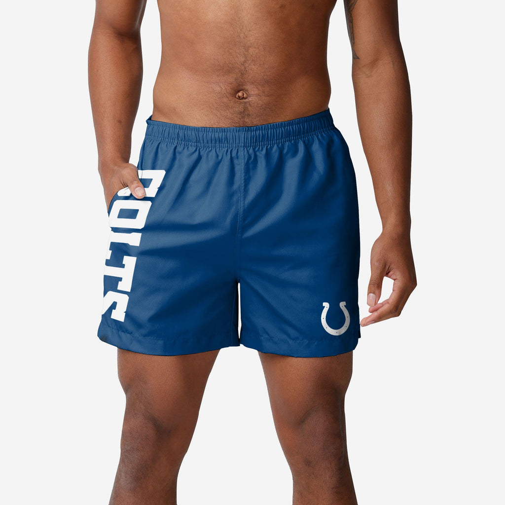 FOCO Indianapolis Colts Solid Wordmark Swimming Trunks Blue XL 2