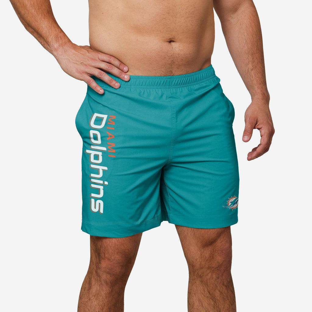 FOCO Miami Dolphins Solid Wordmark Traditional Swimming Trunks Navy/2XL 2