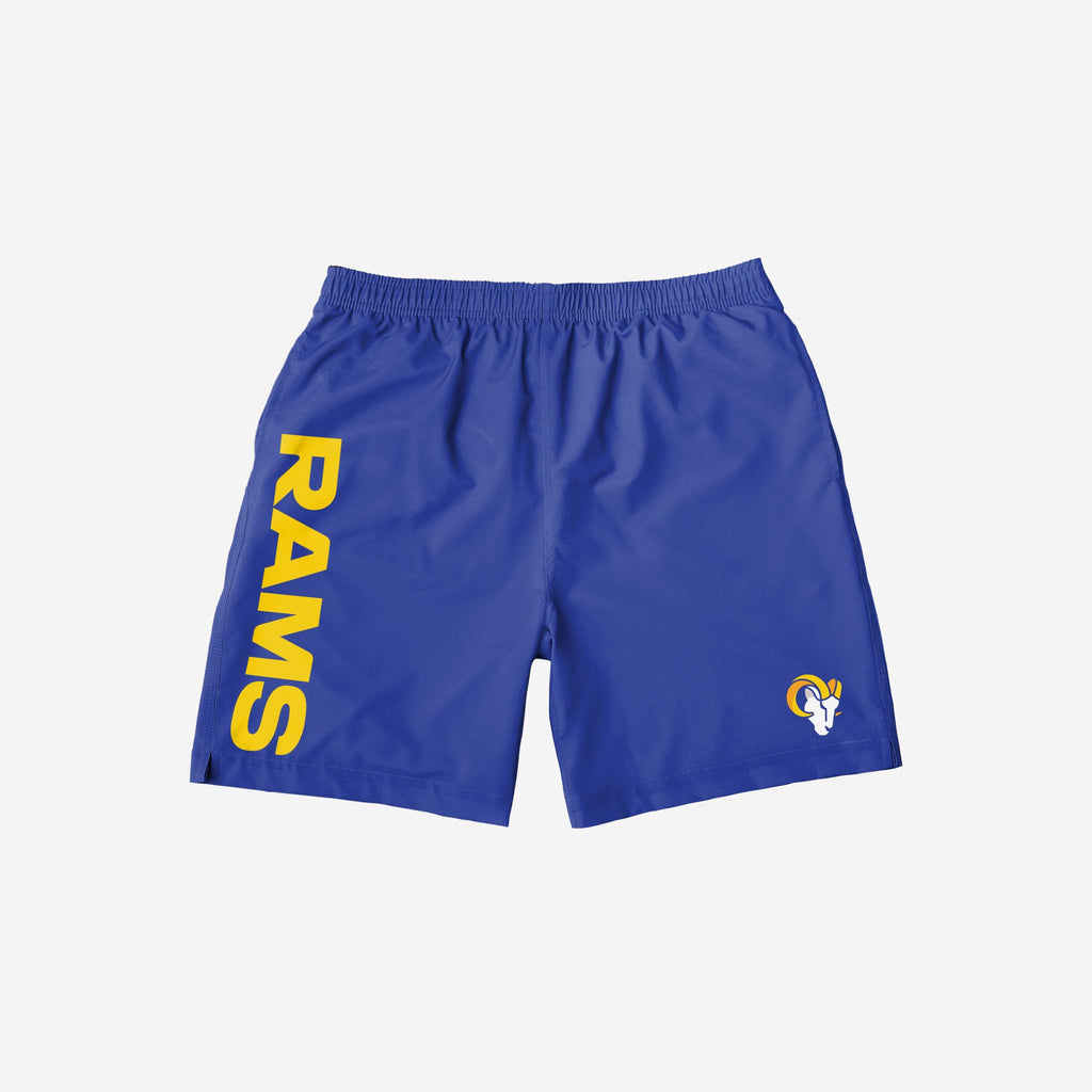 FOCO Los Angeles Rams Solid Wordmark Traditional Swimming Trunks Blue M Men 4