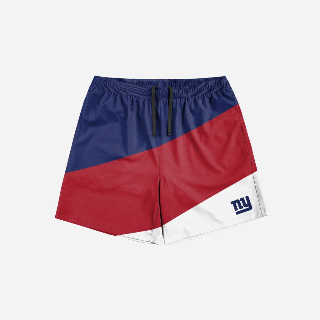 FOCO New York Giants Colorblock Double Down Liner Training Shorts Blue Men S 4