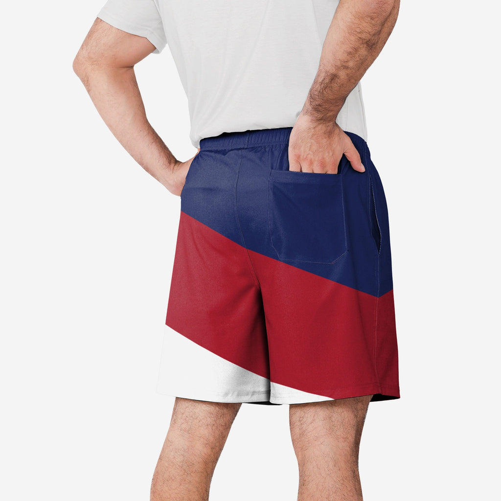 FOCO New York Giants Colorblock Double Down Liner Training Shorts Blue Men S 3