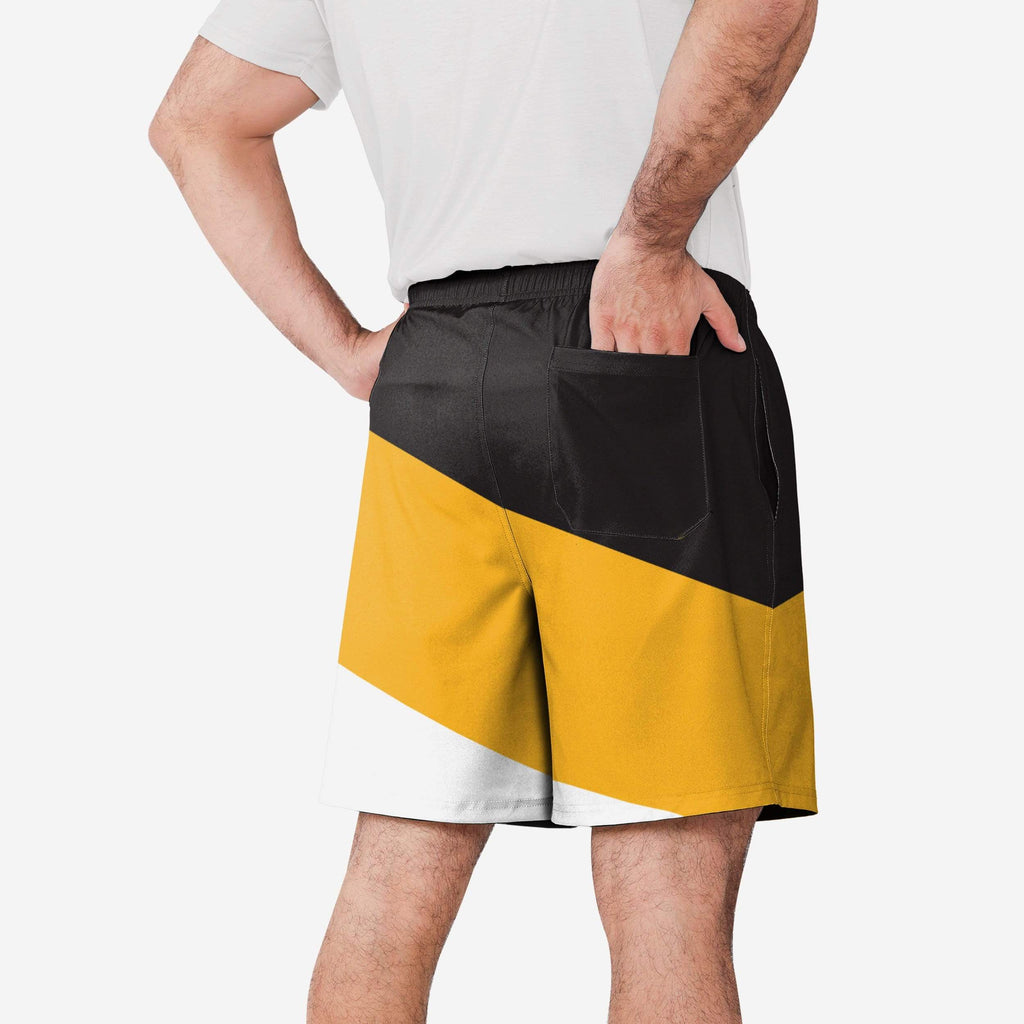 FOCO Pittsburgh Steelers Colorblock Double Down Liner Training Shorts Black Medium 3