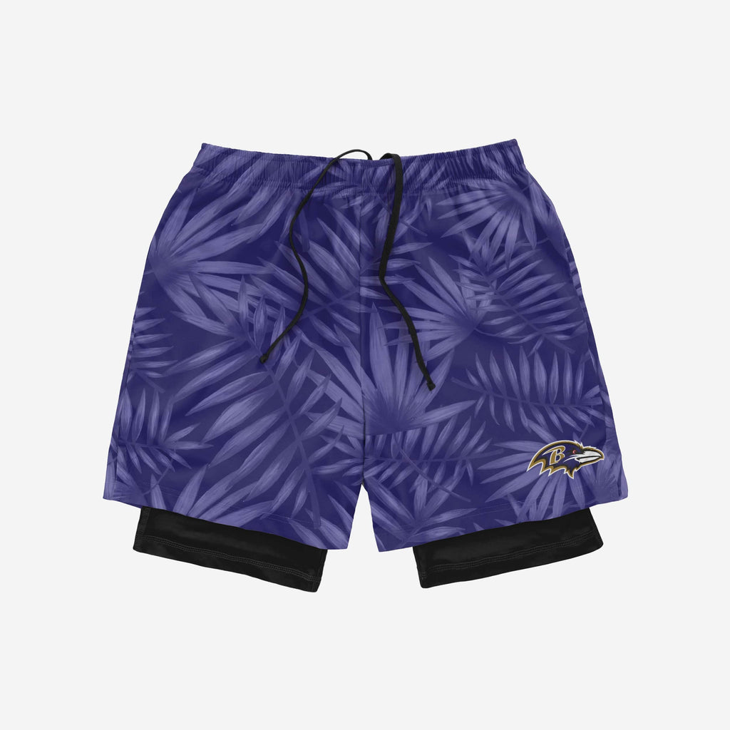 FOCO Baltimore Ravens Floral Black Liner Shorts - 2XL - Herren 4