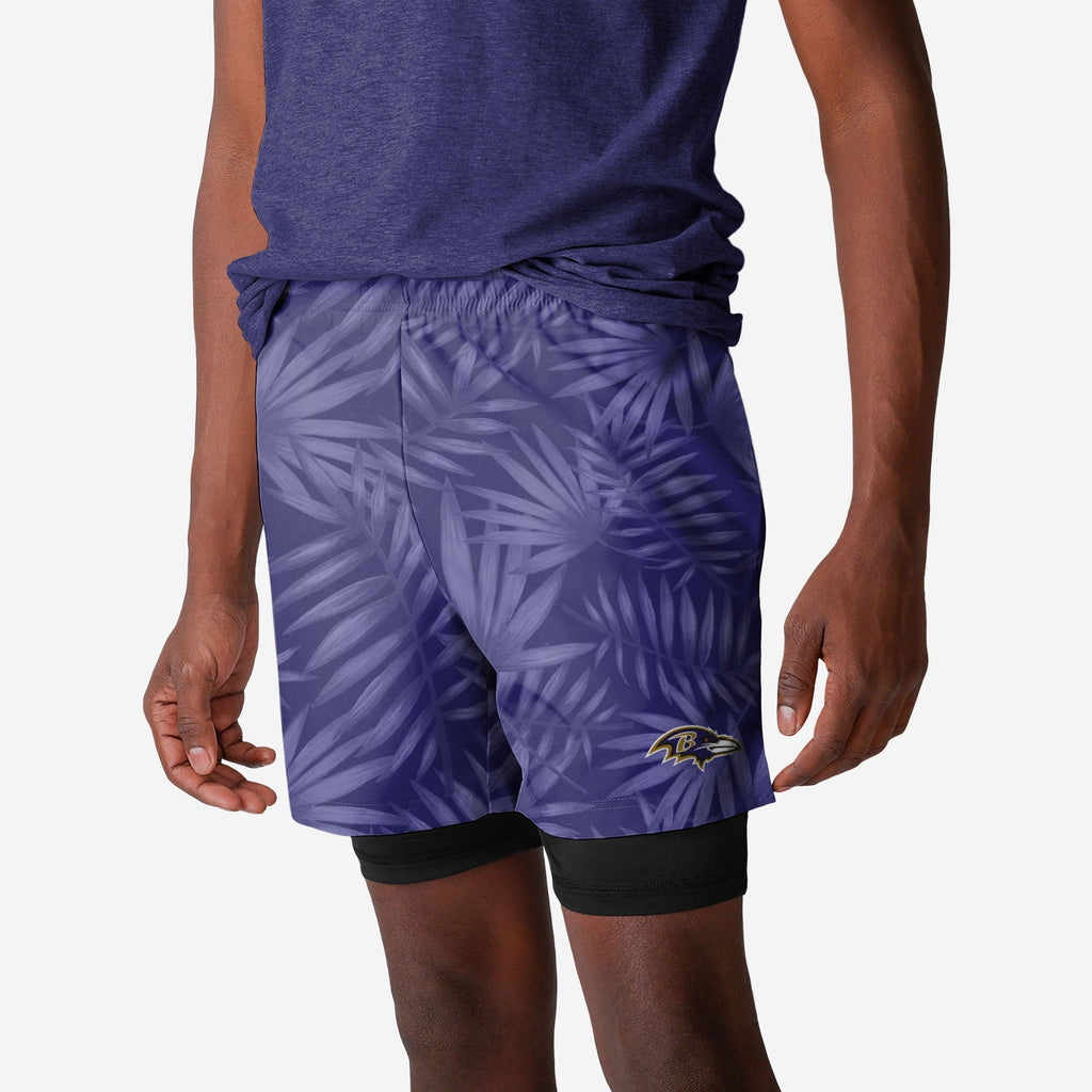 FOCO Baltimore Ravens Floral Black Liner Shorts - 2XL - Herren 2