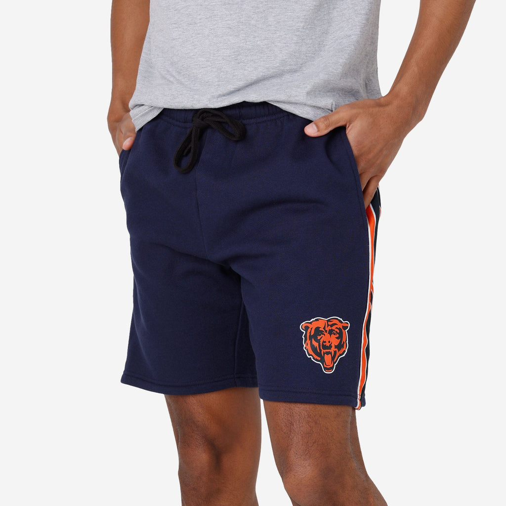 FOCO Chicago Bears Side Stripe Fleece Shorts Navy M 2