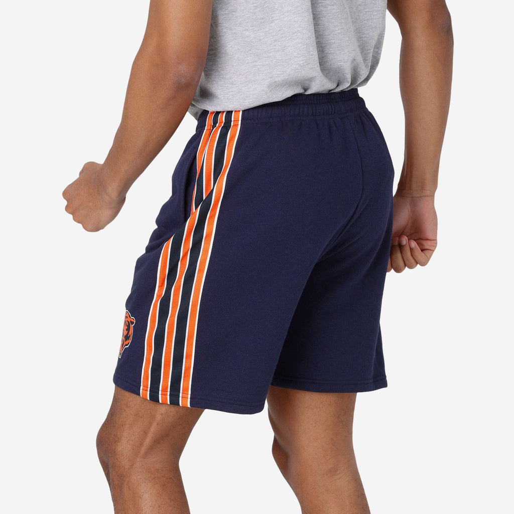 FOCO Chicago Bears Side Stripe Fleece Shorts Navy M 3