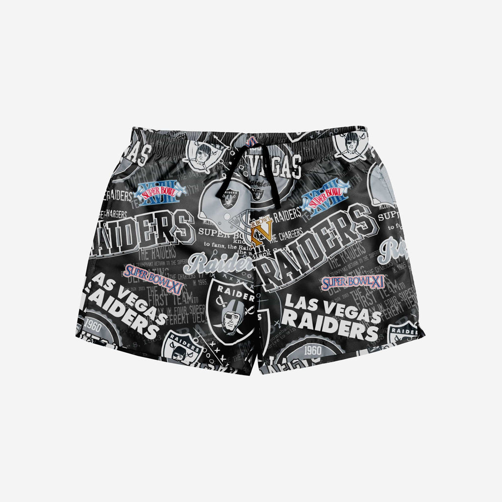Las Vegas Raiders Logo Rush Swimming Trunks FOCO