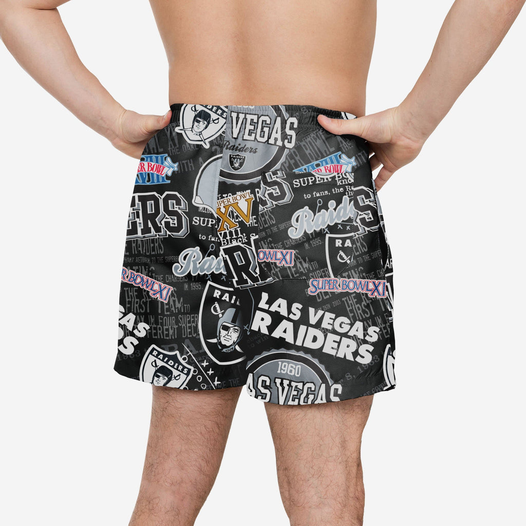 Las Vegas Raiders Logo Rush Swimming Trunks FOCO
