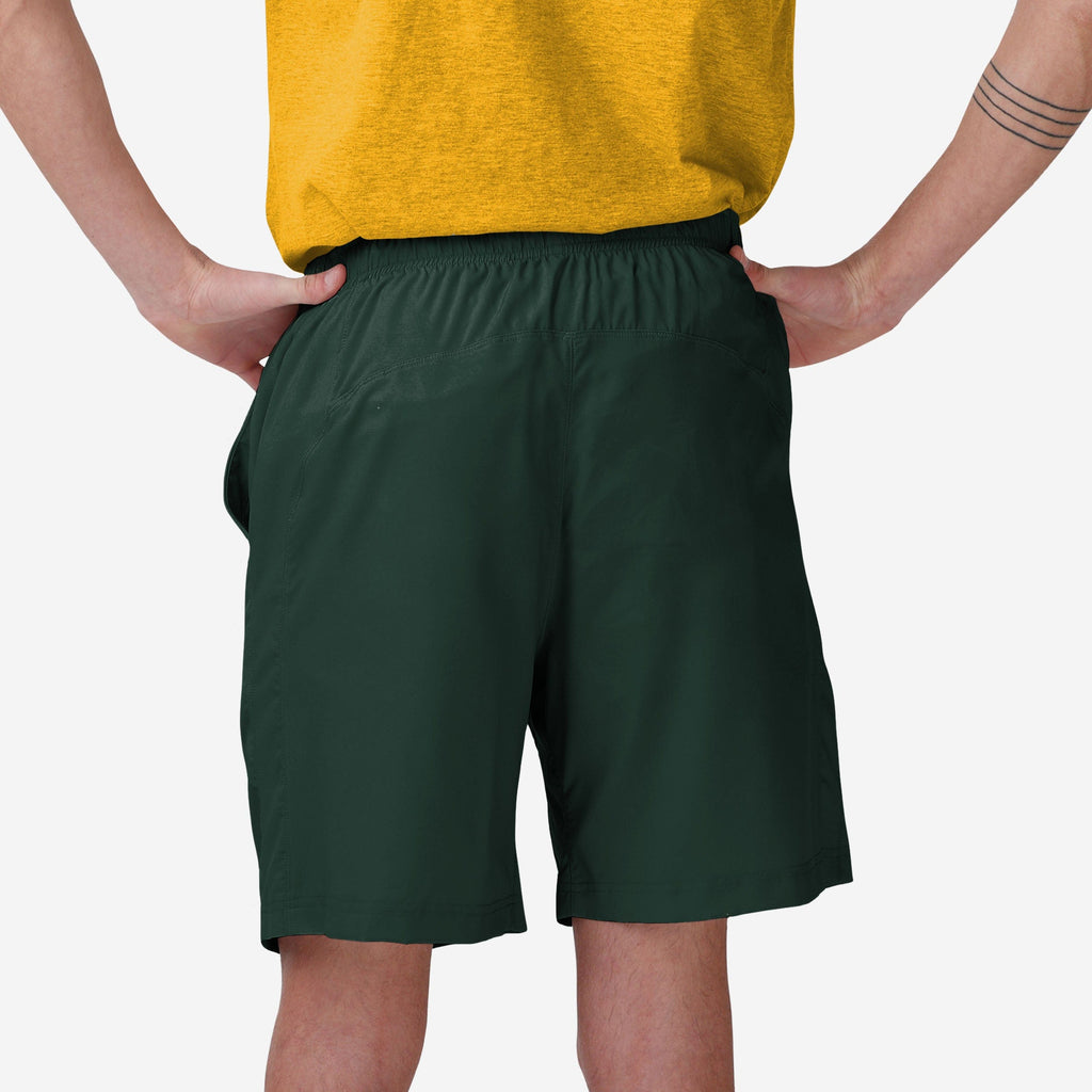 FOCO Green Bay Packers Solid Woven Shorts Green S 3