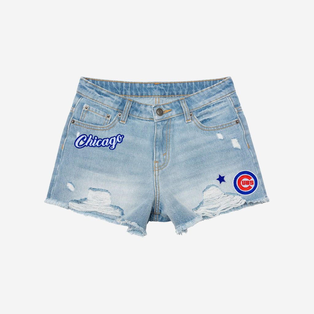 FOCO Chicago Cubs Denim Shorts Blue 6 4