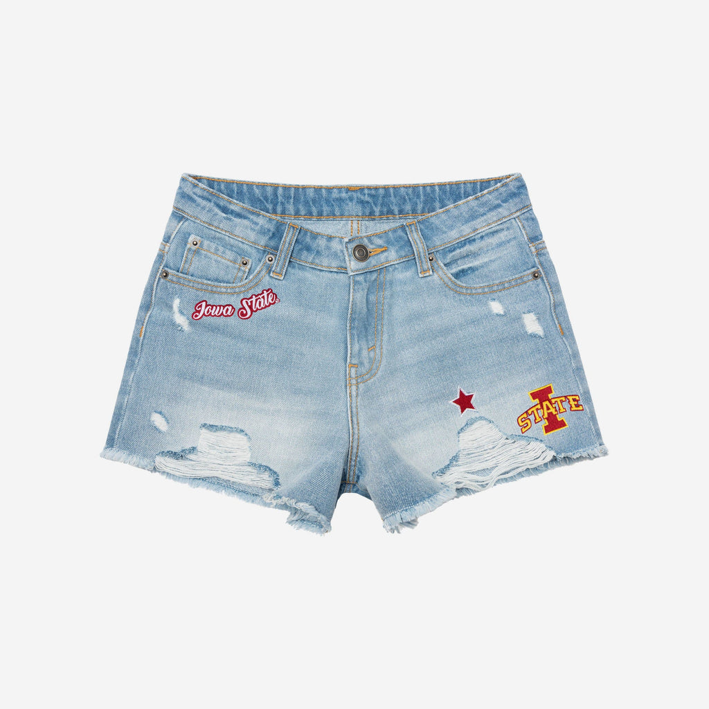 FOCO Iowa State Cyclones Team Logo Denim Shorts Size 2 4
