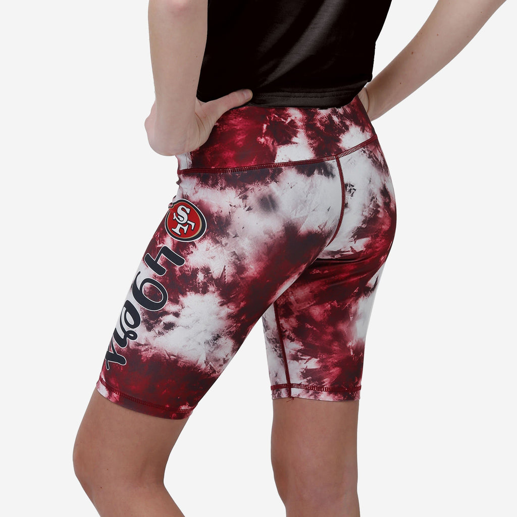 FOCO San Francisco 49ers Tie-Dye Bike Shorts Red/Gold M 3