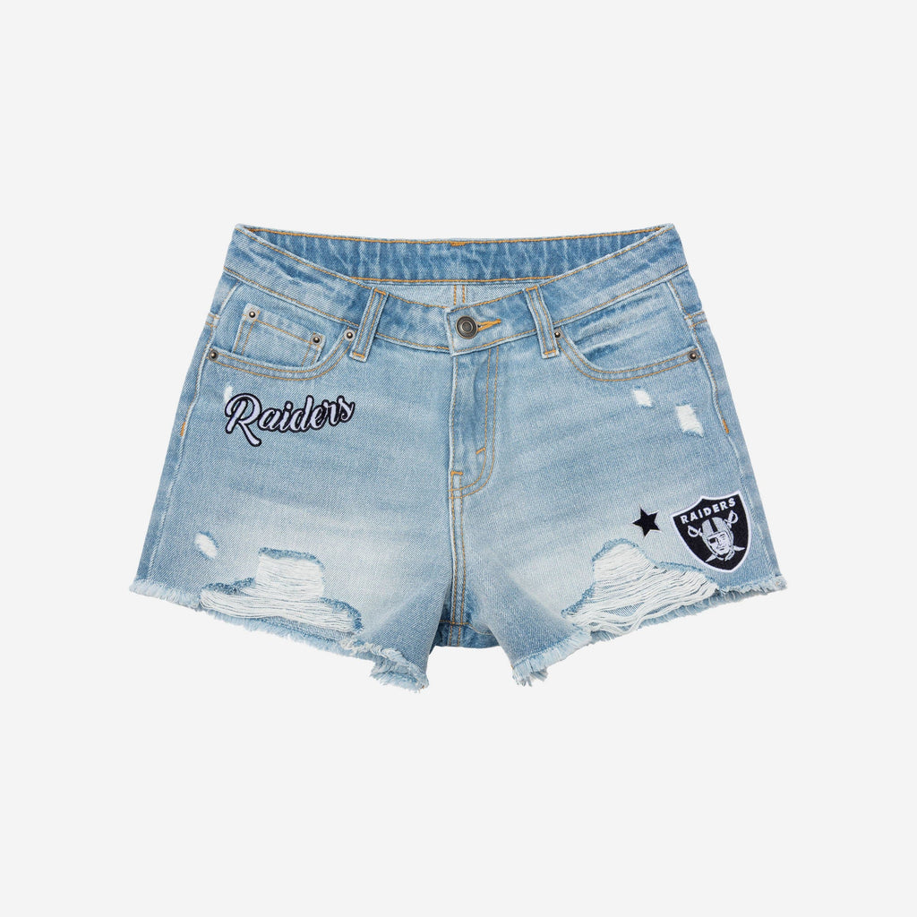 FOCO Las Vegas Raiders Denim Shorts Women Size 0 4