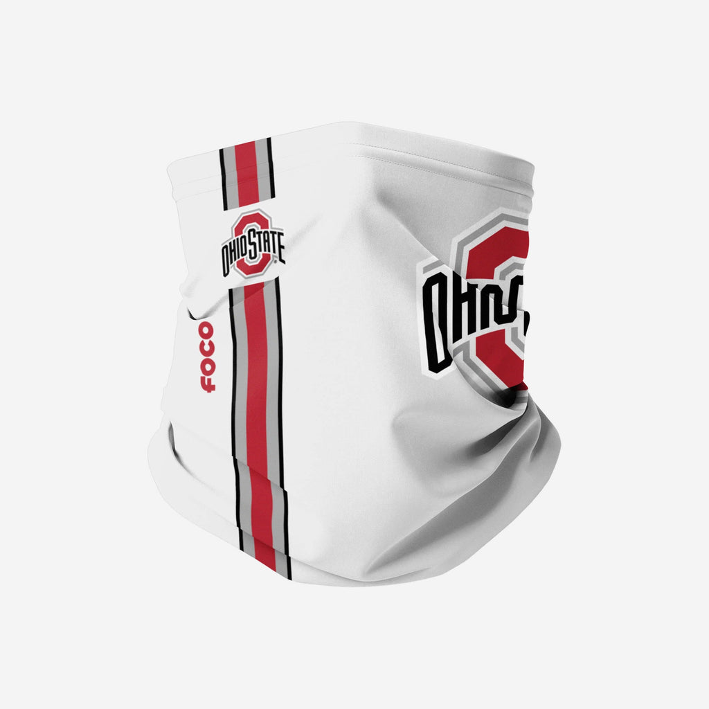 Ohio State Buckeyes OnField Sideline Logo White Gaiter Scarf FOCO