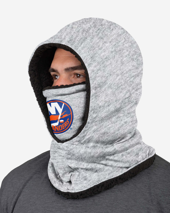 New York Islanders Heather Grey Big Logo Hooded Gaiter FOCO - FOCO.com