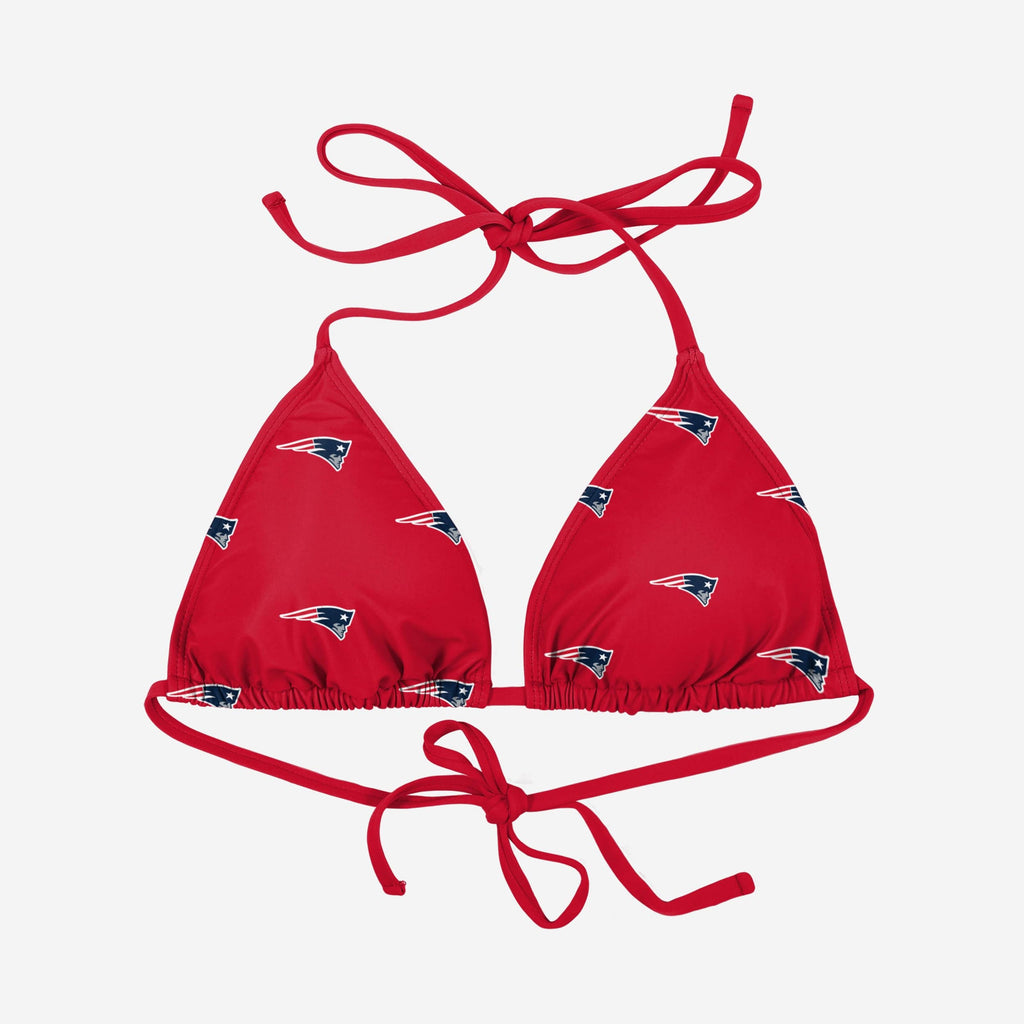 FOCO New England Patriots Mini Print Bikini Top 2XL 3