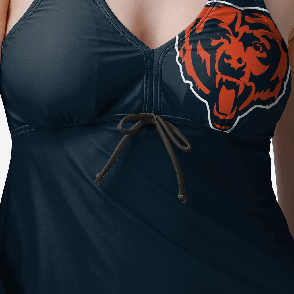 FOCO Chicago Bears Summertime Solid Tankini Navy 2XL 4