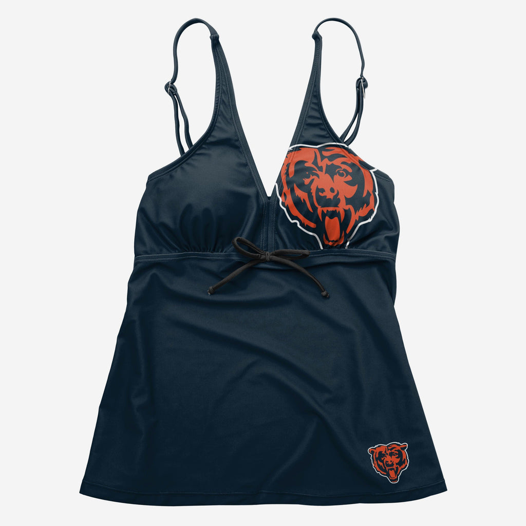 FOCO Chicago Bears Summertime Solid Tankini Navy 2XL 3