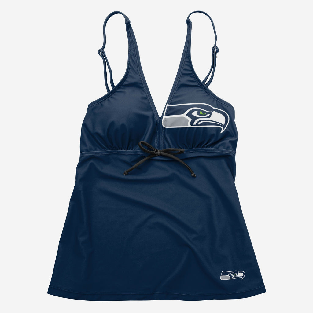FOCO Seattle Seahawks Summertime Solid Tankini Blue M 3