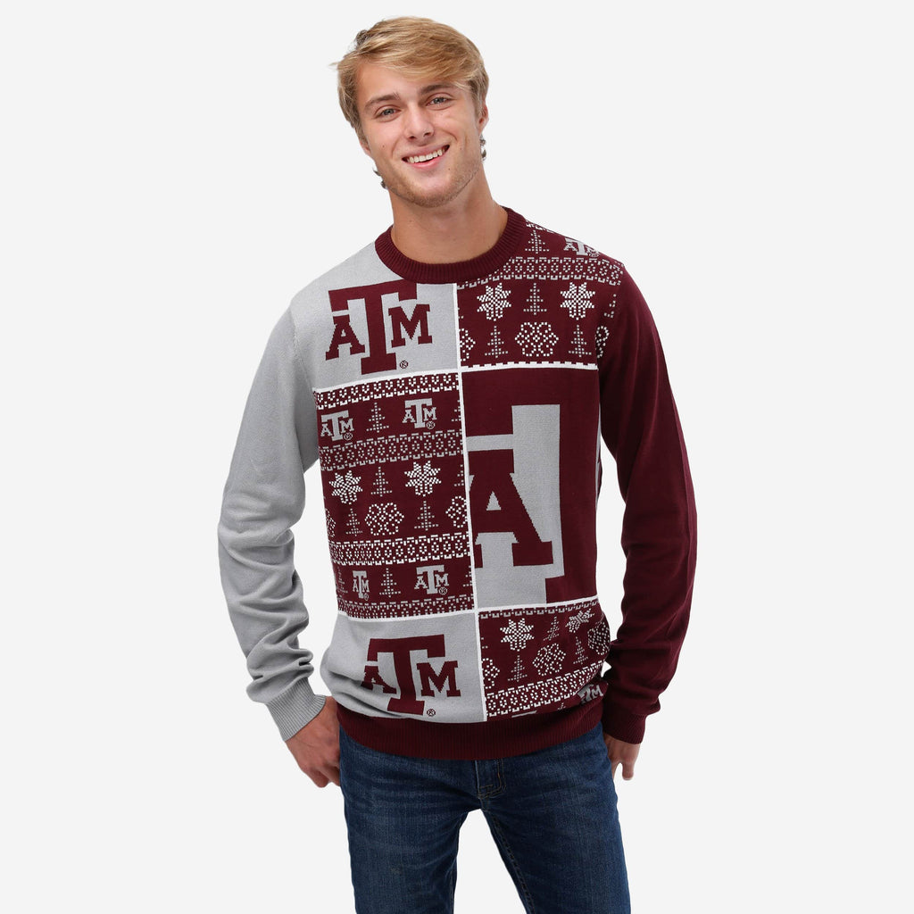 FOCO Texas A&M Aggies Busy Block Snowfall Pullover - Herren 2XL 2