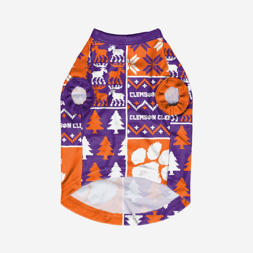FOCO Clemson Tigers Busy Block Dog Sweater Small 4