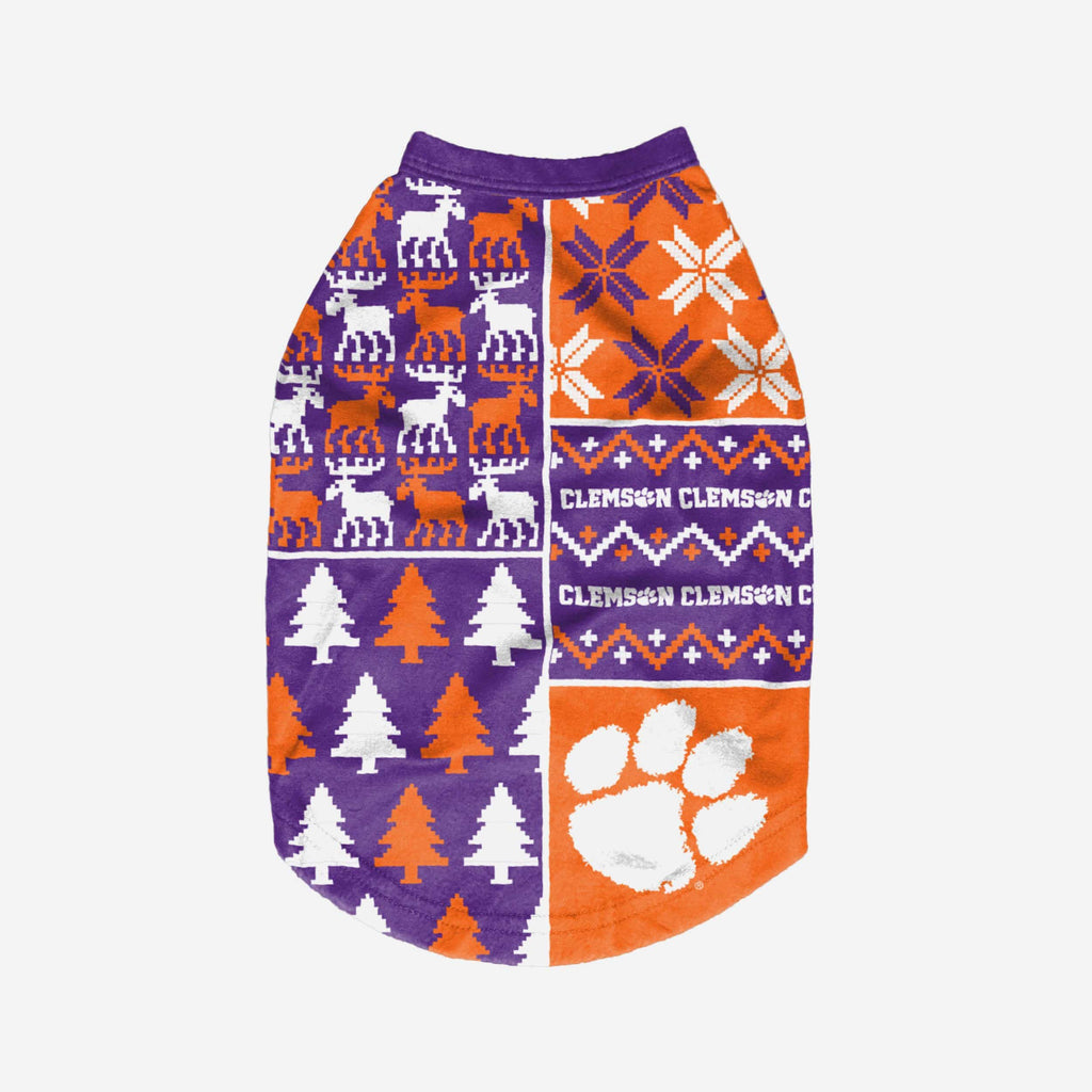 FOCO Clemson Tigers Busy Block Dog Sweater Small 3
