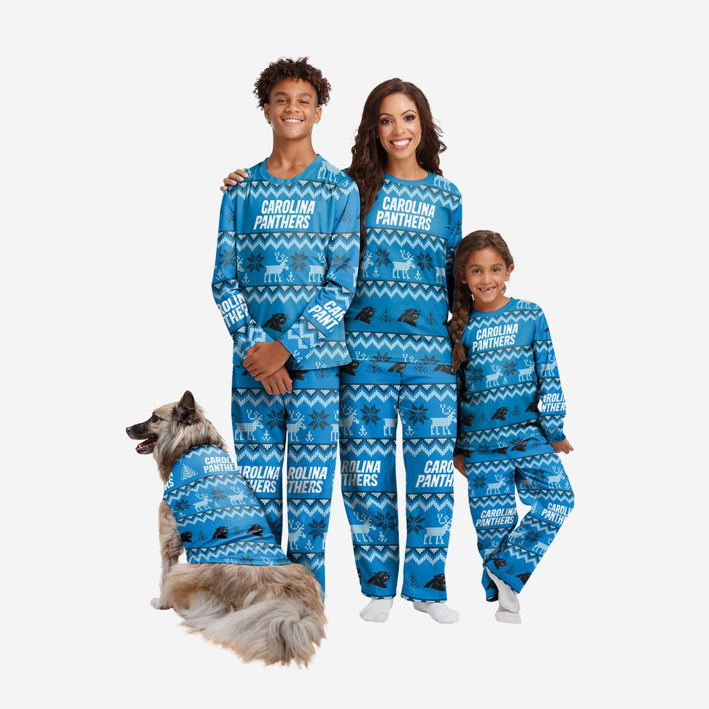 FOCO Carolina Panthers Dog Holiday Sweater Blue/XL 4
