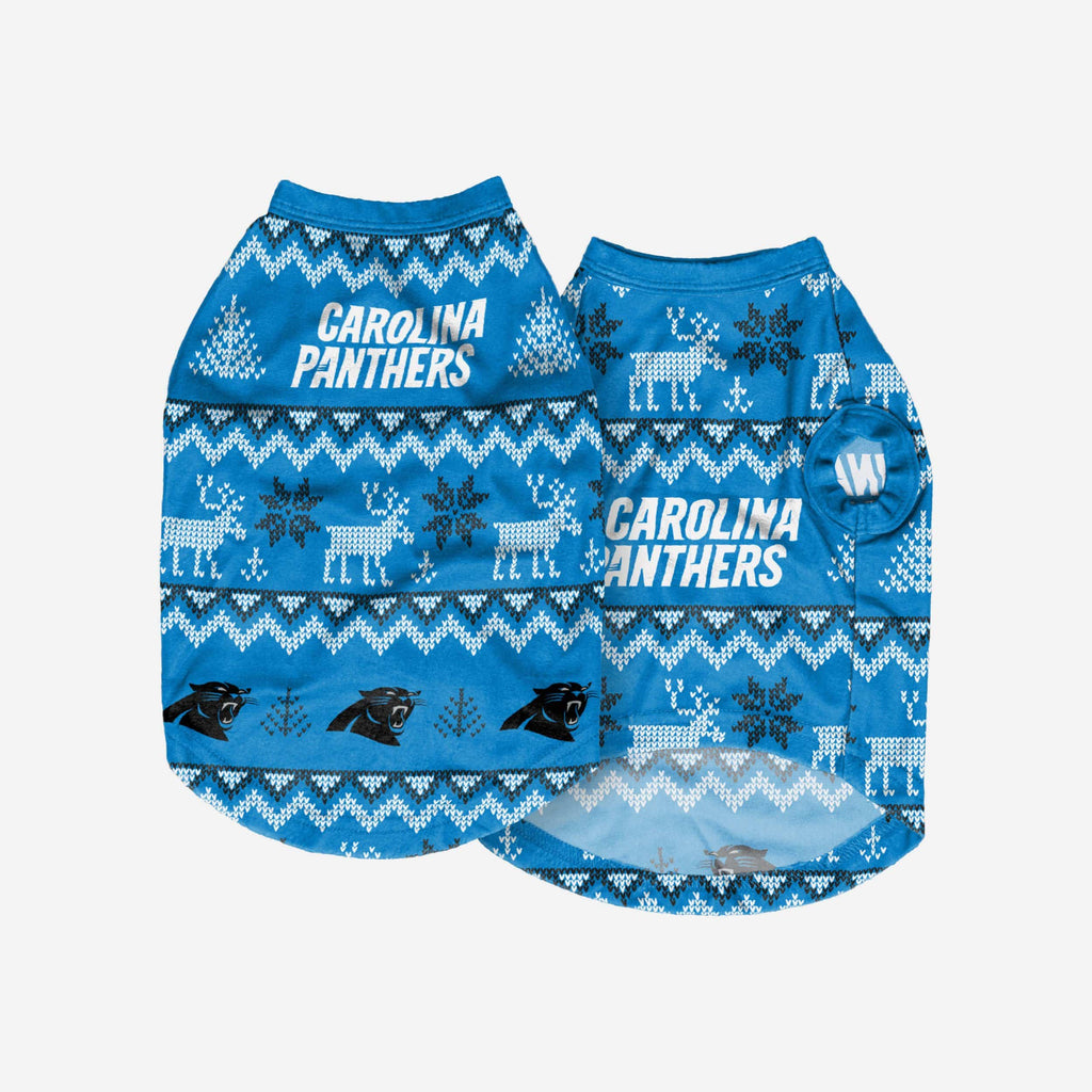 FOCO Carolina Panthers Dog Holiday Sweater Blue/XL 3