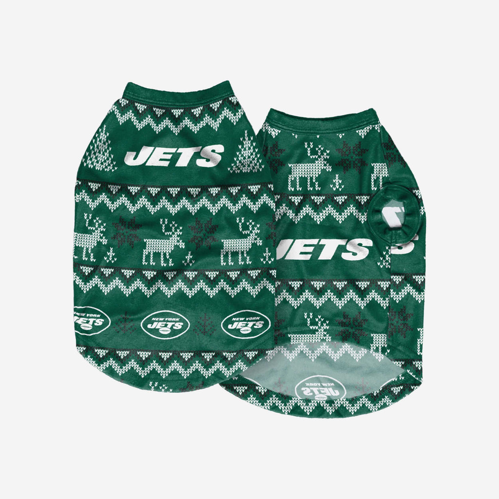 FOCO New York Jets Holiday Hunde-Sweater - S 3