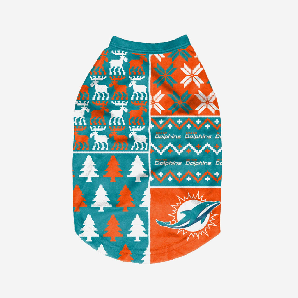 Miami Dolphins Busy Block Dog Sweater FOCO