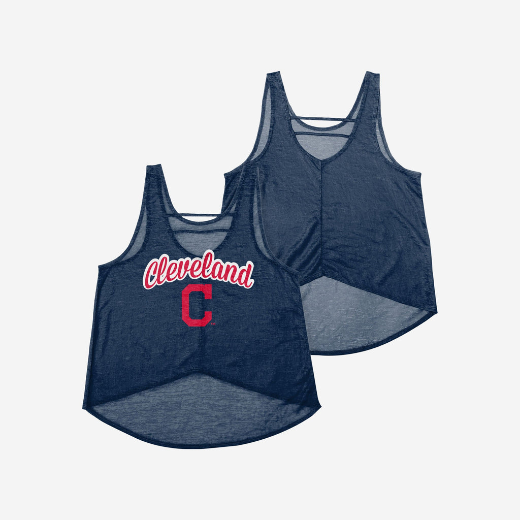 FOCO Cleveland Guardians Original Burn Out Sleeveless Top S 4