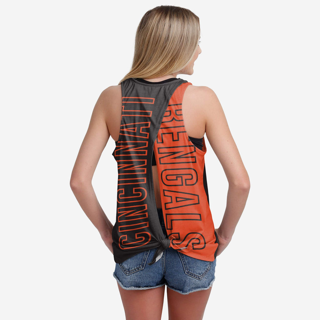 FOCO Women's Tie Breaker Tank Top - Officially Licensed Team Logo Shirt With Tie-Back Design