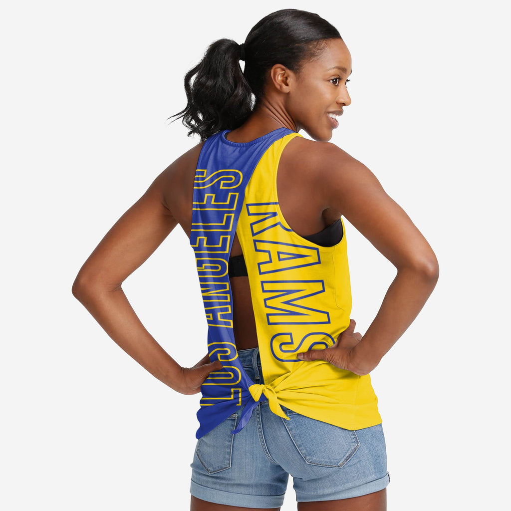 FOCO Tie-Breaker Sleeveless Top Blue L 2