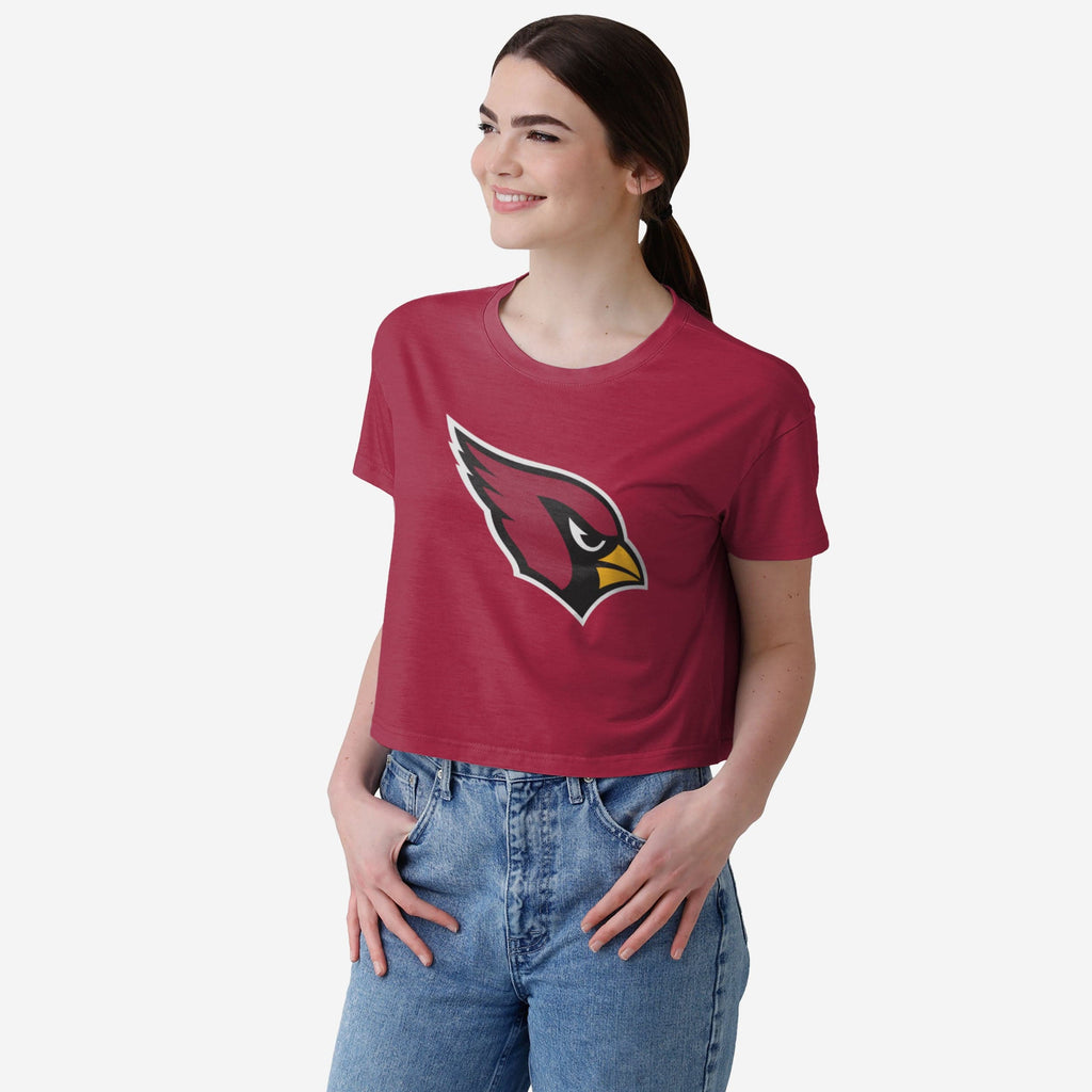 Arizona Cardinals Womens Solid Big Logo Crop Top FOCO S - FOCO.com