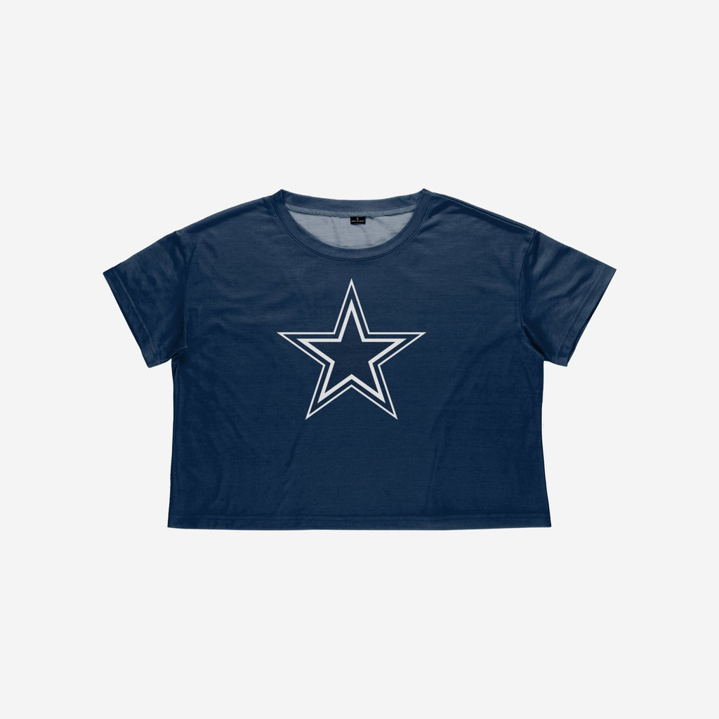 FOO Solid Big Logo Crop Top Blue M 4