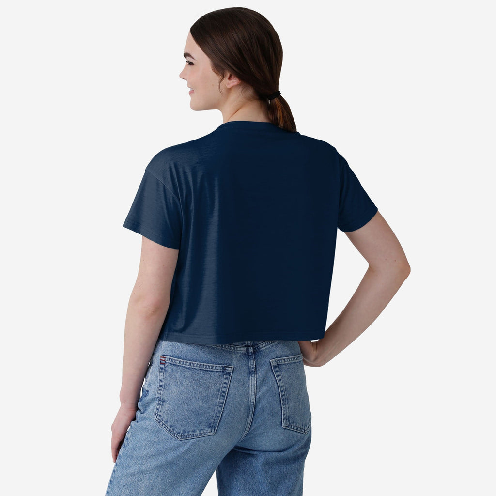 FOO Solid Big Logo Crop Top Blue M 3