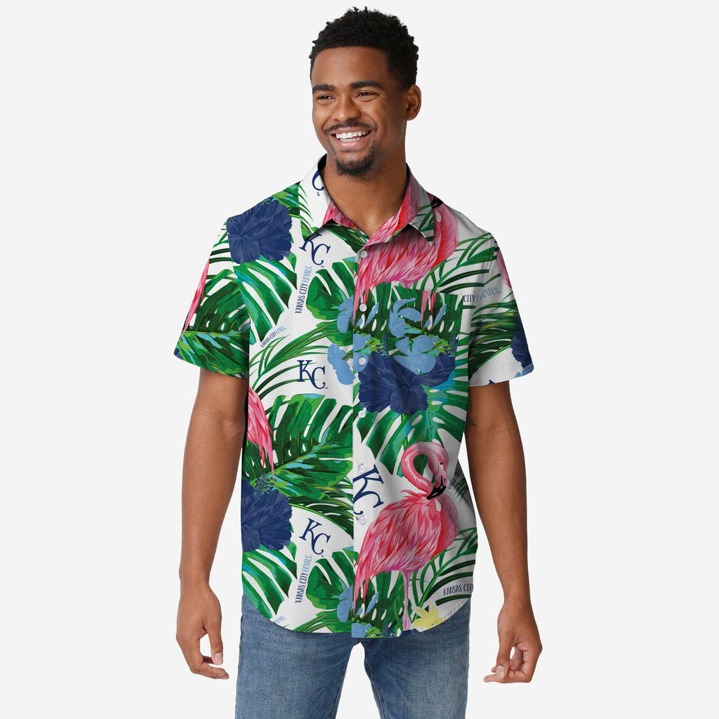 Kansas City Royals Flamingo Button Up Shirt FOCO
