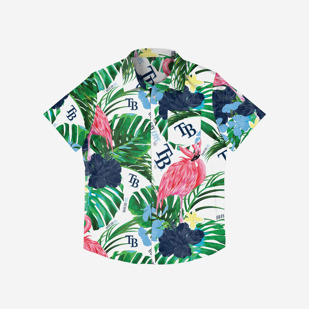 FOCO Tampa Bay Rays Flamingo Button-Up Shirt Pink 2XL 4