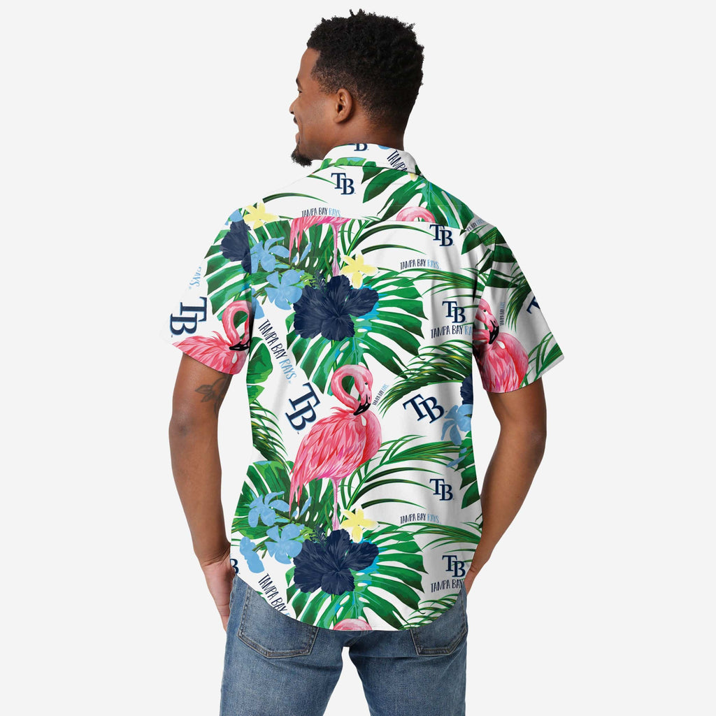 FOCO Tampa Bay Rays Flamingo Button-Up Shirt Pink 2XL 3