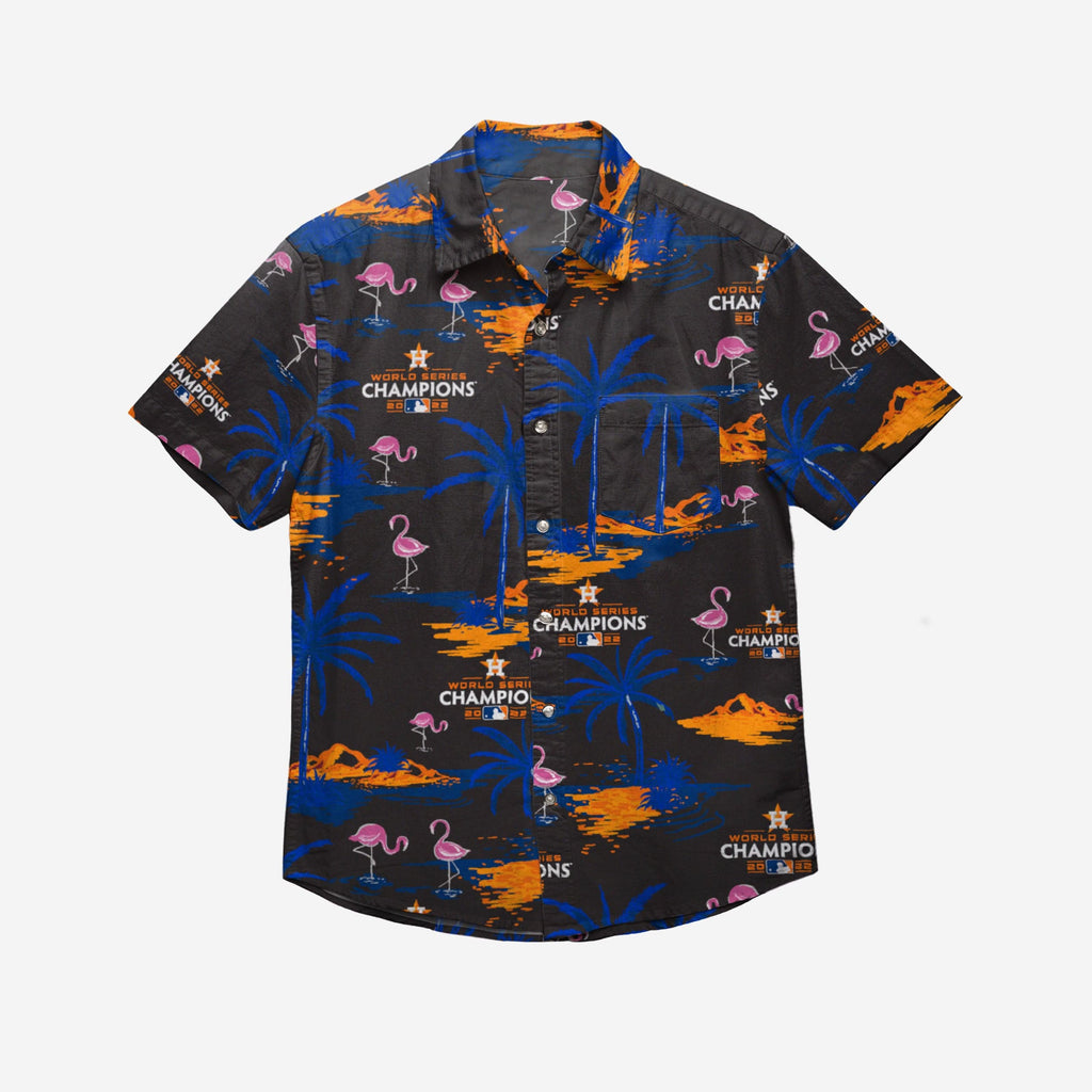 Houston Astros 2022 World Series Champions Floral Button Up Shirt FOCO