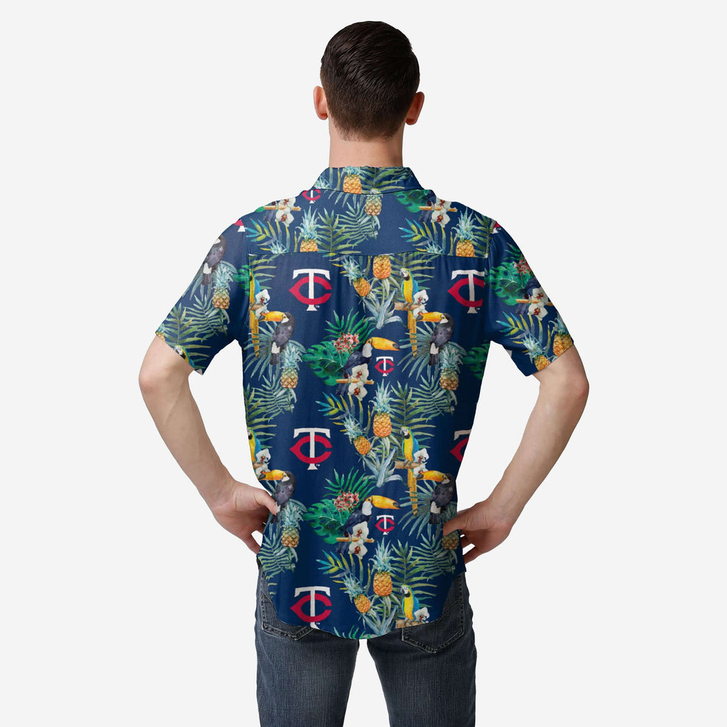 FOCO Minnesota Twins Floral Button-Up Shirt Blue 3XL 3
