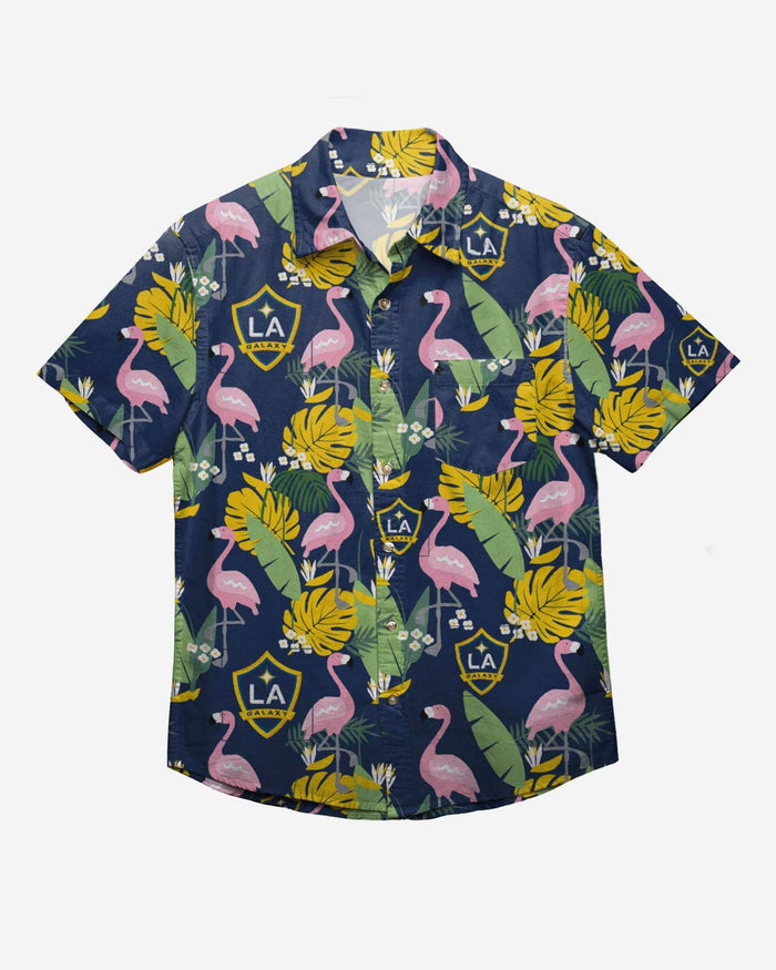 LA Galaxy Floral Button Up Shirt FOCO - FOCO.com
