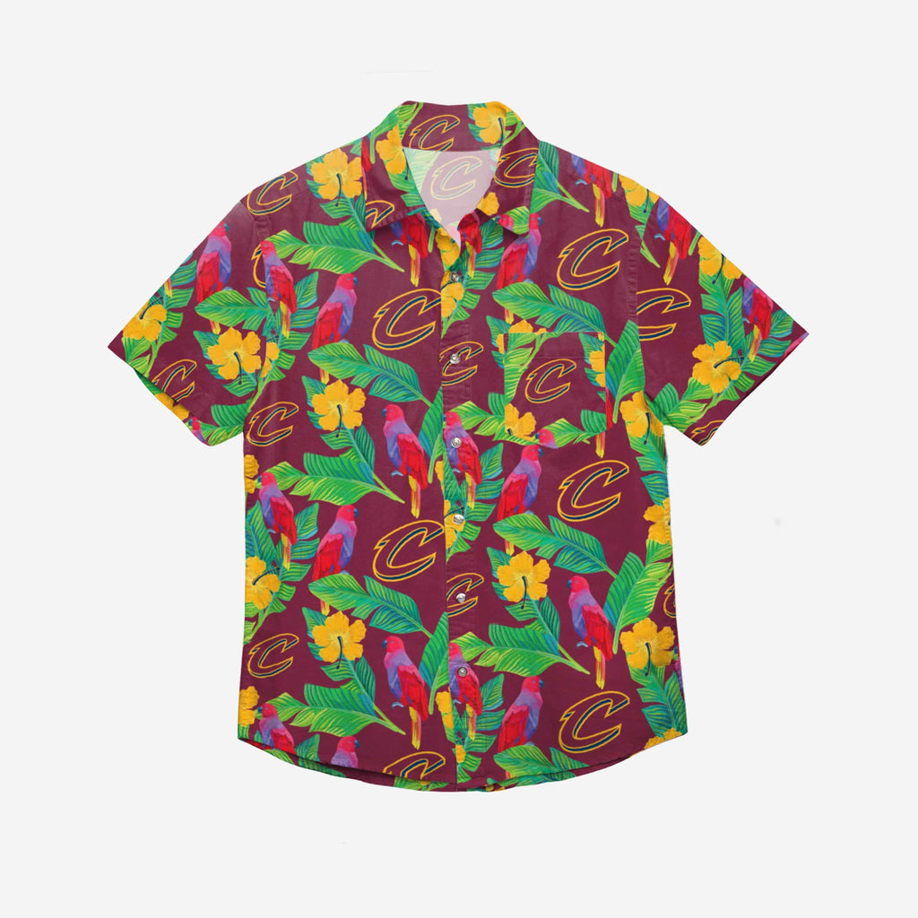 FOCO Cleveland Cavaliers Floral Button Up Shirt Blue XL Men 4