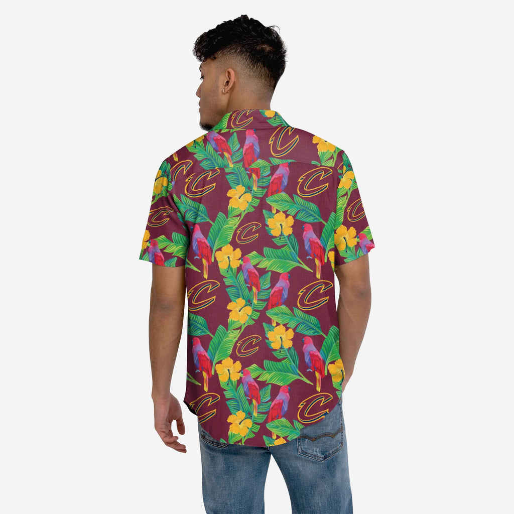 FOCO Cleveland Cavaliers Floral Button Up Shirt Blue XL Men 3