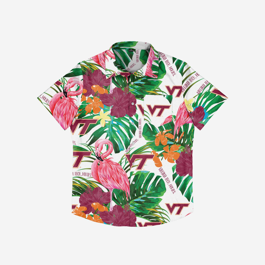 FOCO Virginia Tech Hokies Flamingo Button Up Shirt Men Size M 4