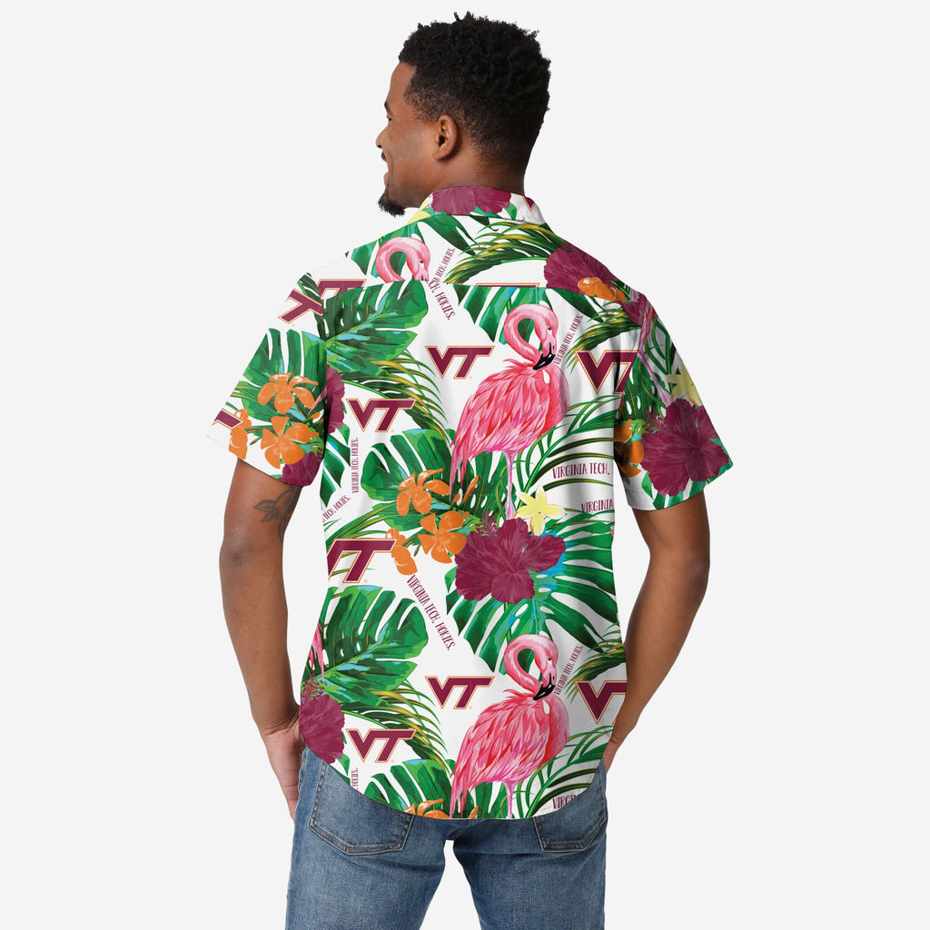 FOCO Virginia Tech Hokies Flamingo Button Up Shirt Men Size M 3