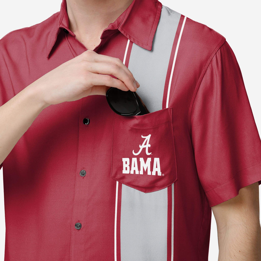 alabama button down dress shirts Alabama Crimson Tide Bowling Stripe Button Up Shirt, Mens Size: M