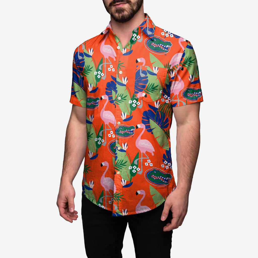 FOCO Florida Gators Floral Button Up Shirt Blue XL Men 2